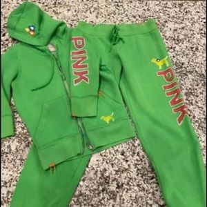 VICTORIA’S SECRET PINK SWEATPANTS HOODIE XS RARE